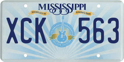 MS license plate XCK563