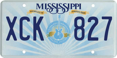 MS license plate XCK827