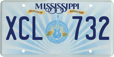 MS license plate XCL732
