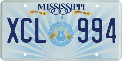 MS license plate XCL994