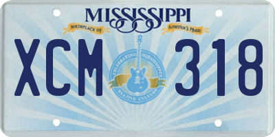 MS license plate XCM318