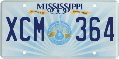 MS license plate XCM364