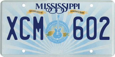 MS license plate XCM602