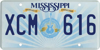 MS license plate XCM616