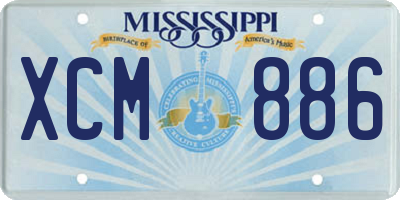 MS license plate XCM886