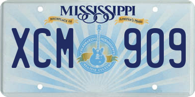 MS license plate XCM909