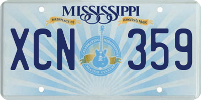 MS license plate XCN359