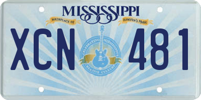 MS license plate XCN481