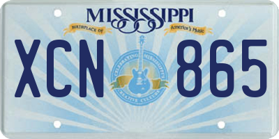 MS license plate XCN865