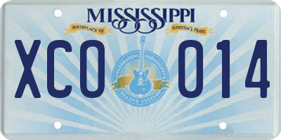 MS license plate XCO014