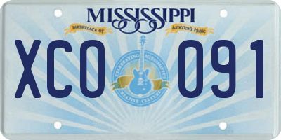 MS license plate XCO091