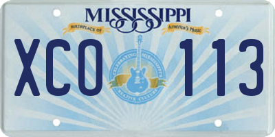 MS license plate XCO113