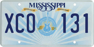 MS license plate XCO131