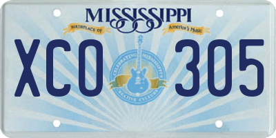 MS license plate XCO305