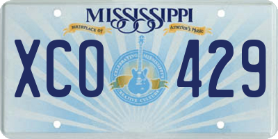 MS license plate XCO429