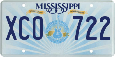 MS license plate XCO722