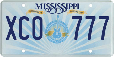 MS license plate XCO777