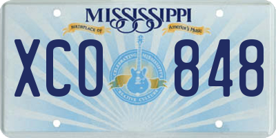 MS license plate XCO848