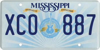 MS license plate XCO887