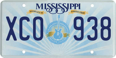 MS license plate XCO938