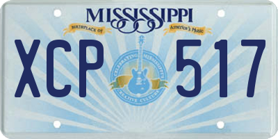 MS license plate XCP517