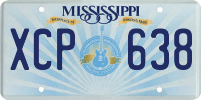 MS license plate XCP638