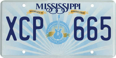 MS license plate XCP665