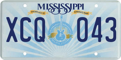 MS license plate XCQ043