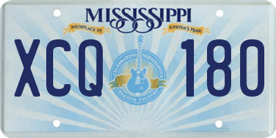 MS license plate XCQ180