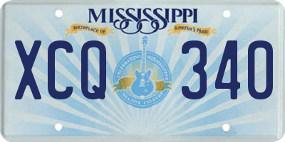 MS license plate XCQ340