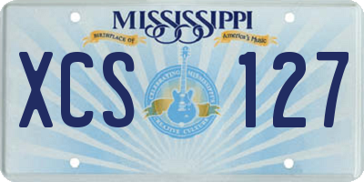 MS license plate XCS127