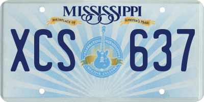 MS license plate XCS637