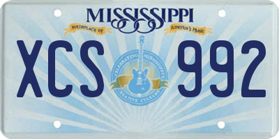 MS license plate XCS992