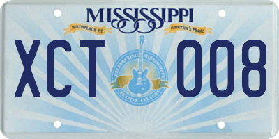 MS license plate XCT008