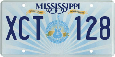 MS license plate XCT128