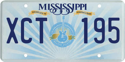 MS license plate XCT195