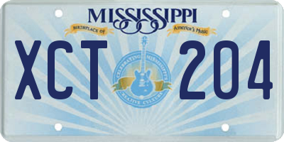MS license plate XCT204