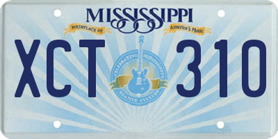 MS license plate XCT310