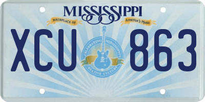 MS license plate XCU863