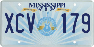MS license plate XCV179