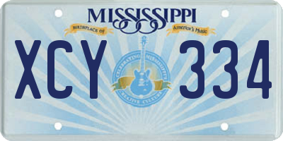 MS license plate XCY334