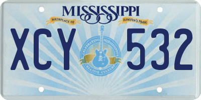 MS license plate XCY532