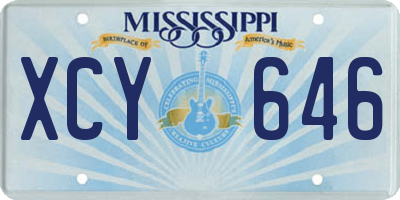 MS license plate XCY646