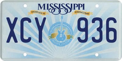 MS license plate XCY936