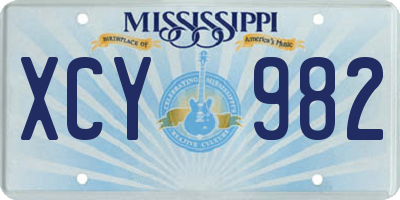 MS license plate XCY982