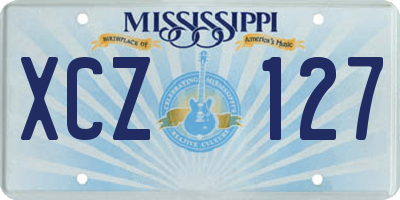 MS license plate XCZ127