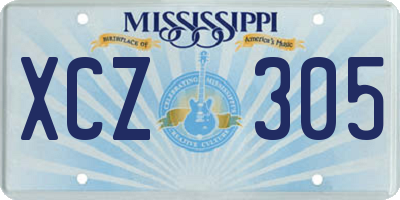 MS license plate XCZ305