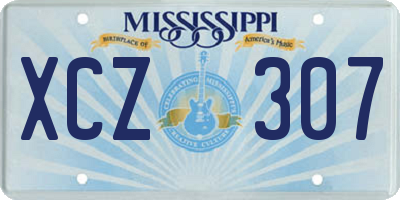 MS license plate XCZ307