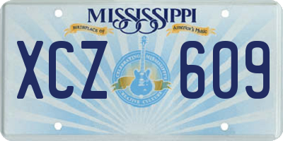 MS license plate XCZ609