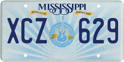 MS license plate XCZ629